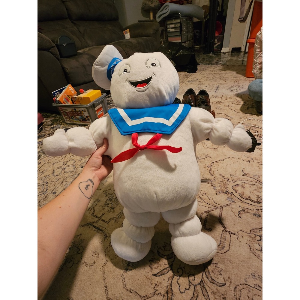Ghostbusters Stay Puft Marshmallow Man Large Plush Stuffed Toy White Sailor Hat
